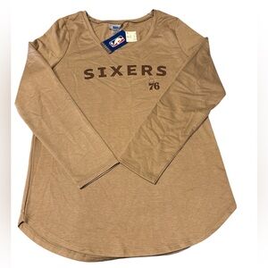 NBA Apparel Philadelphia 76ers Women’s Long Sleeve Sand Color Shirt - Large